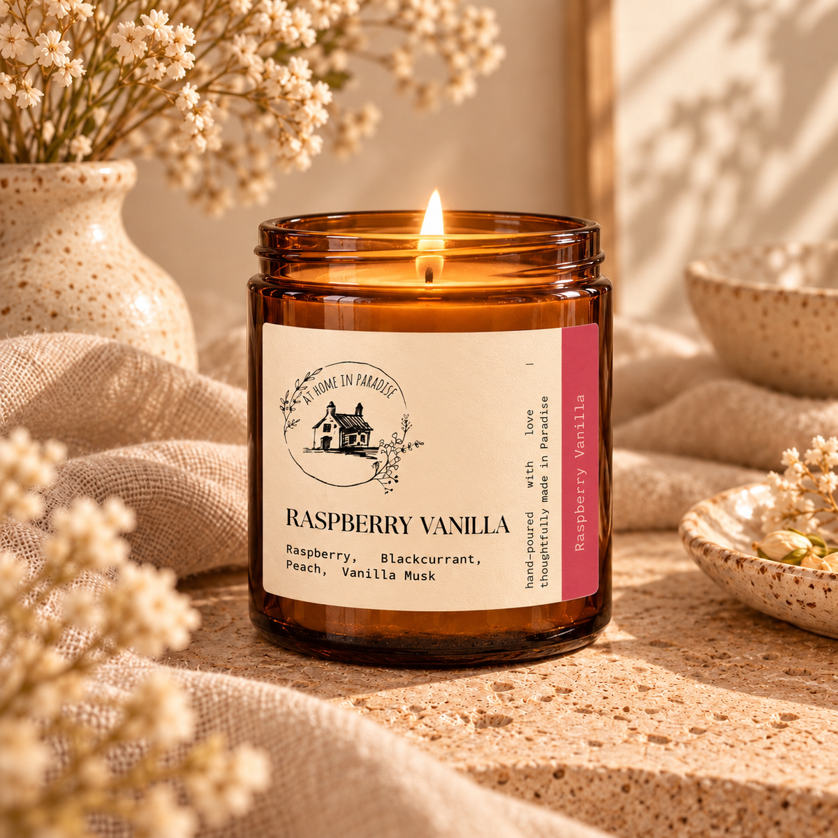 Raspberry and Vanilla Candle